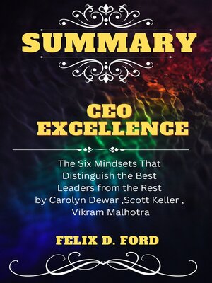 cover image of Summary of CEO excellence